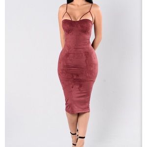 Rich Like Suede Dress - Burgundy Size S